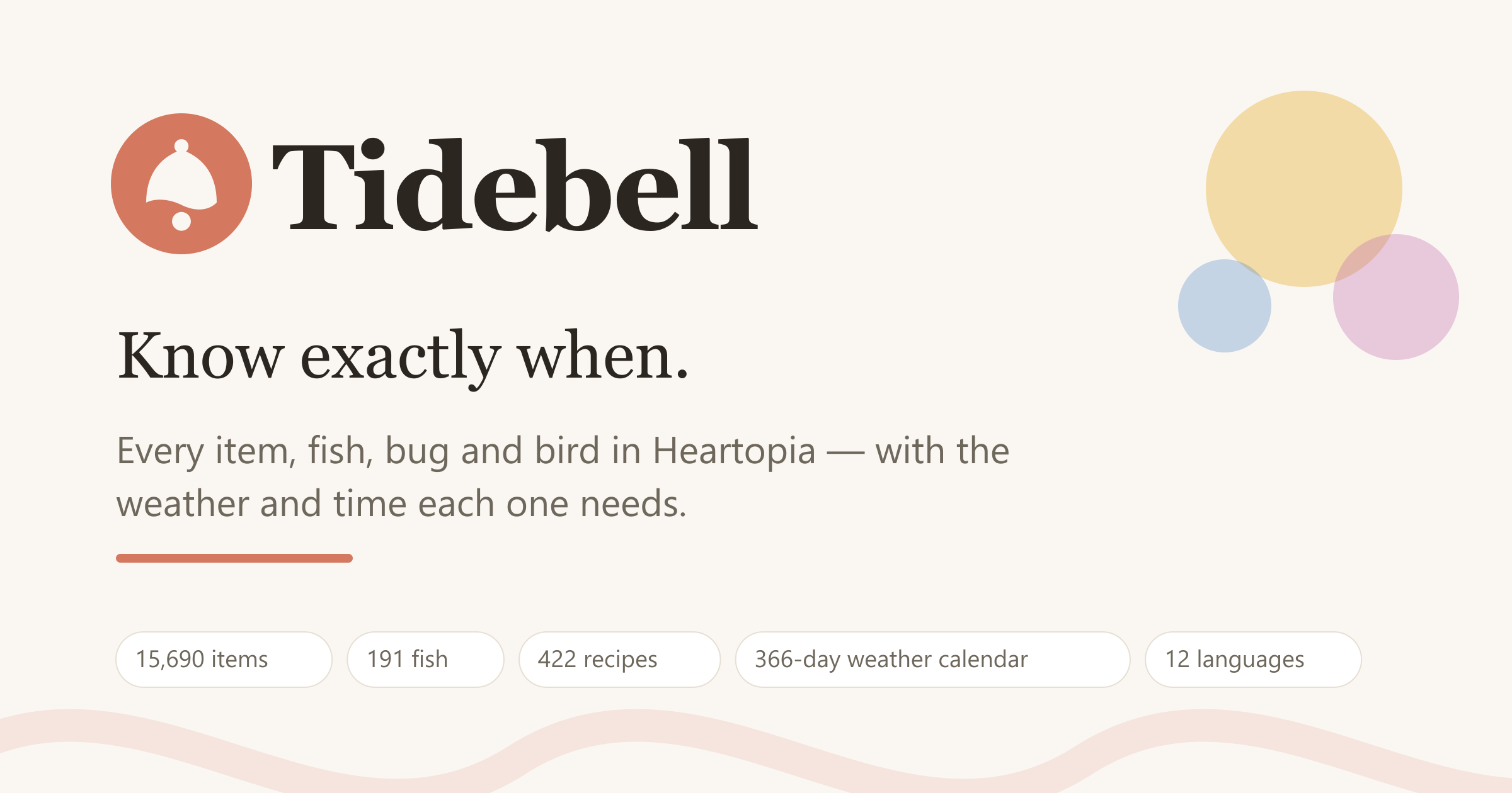 What the 24 September update added | Tidebell
